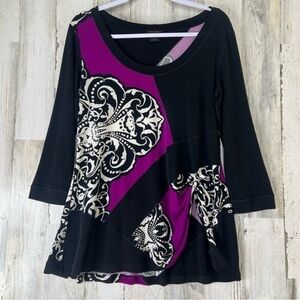 Eva Varro Womens Blouse Shirt Top Art to Work Wear Womens Size L‎